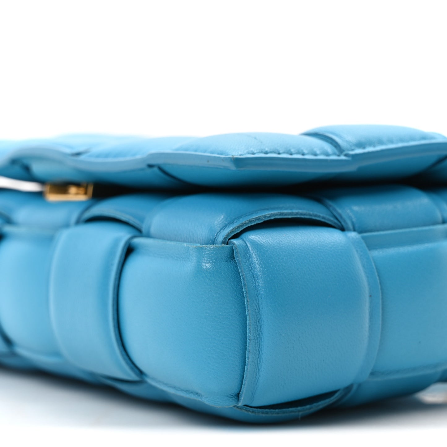 Nappa Maxi Intreccio Small Padded Cassette Crossbody Bag Pool