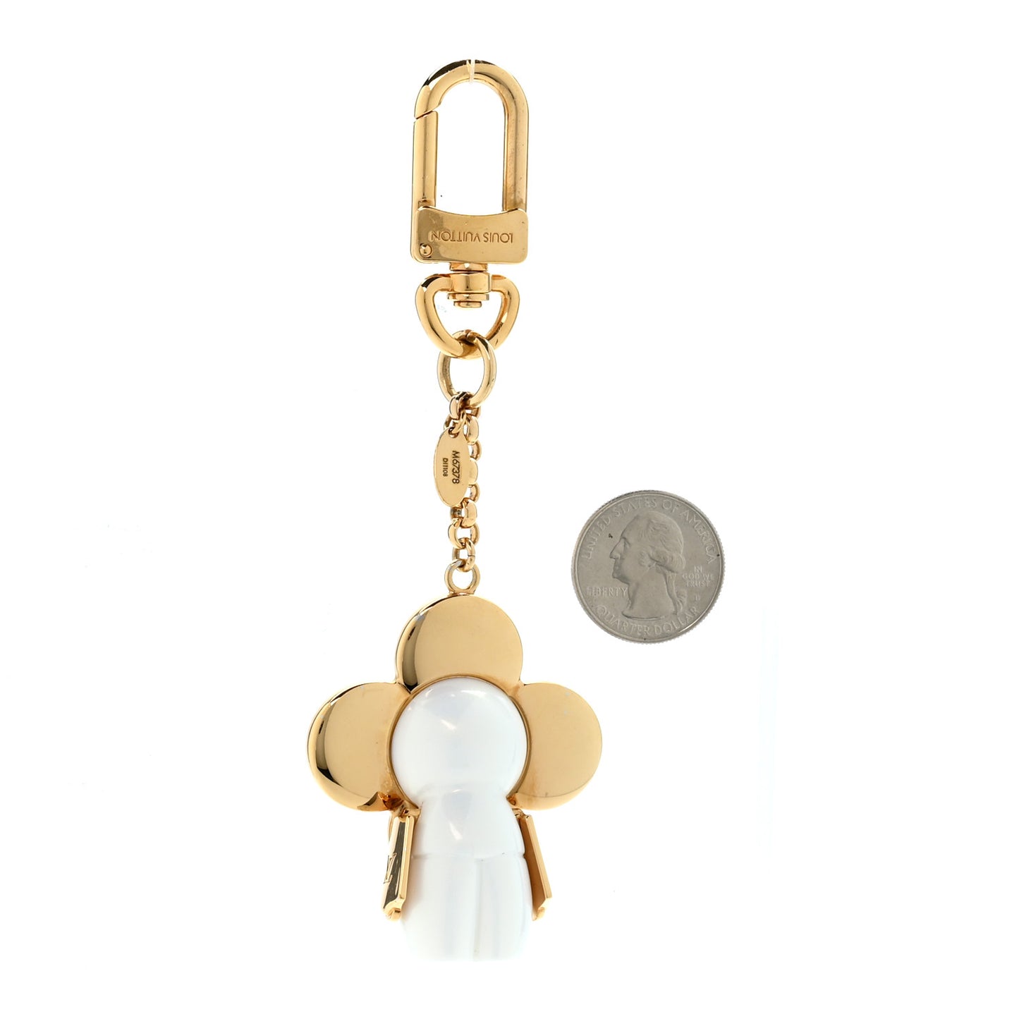 Vivienne Crystal Porte Cles Charm Key Holder White