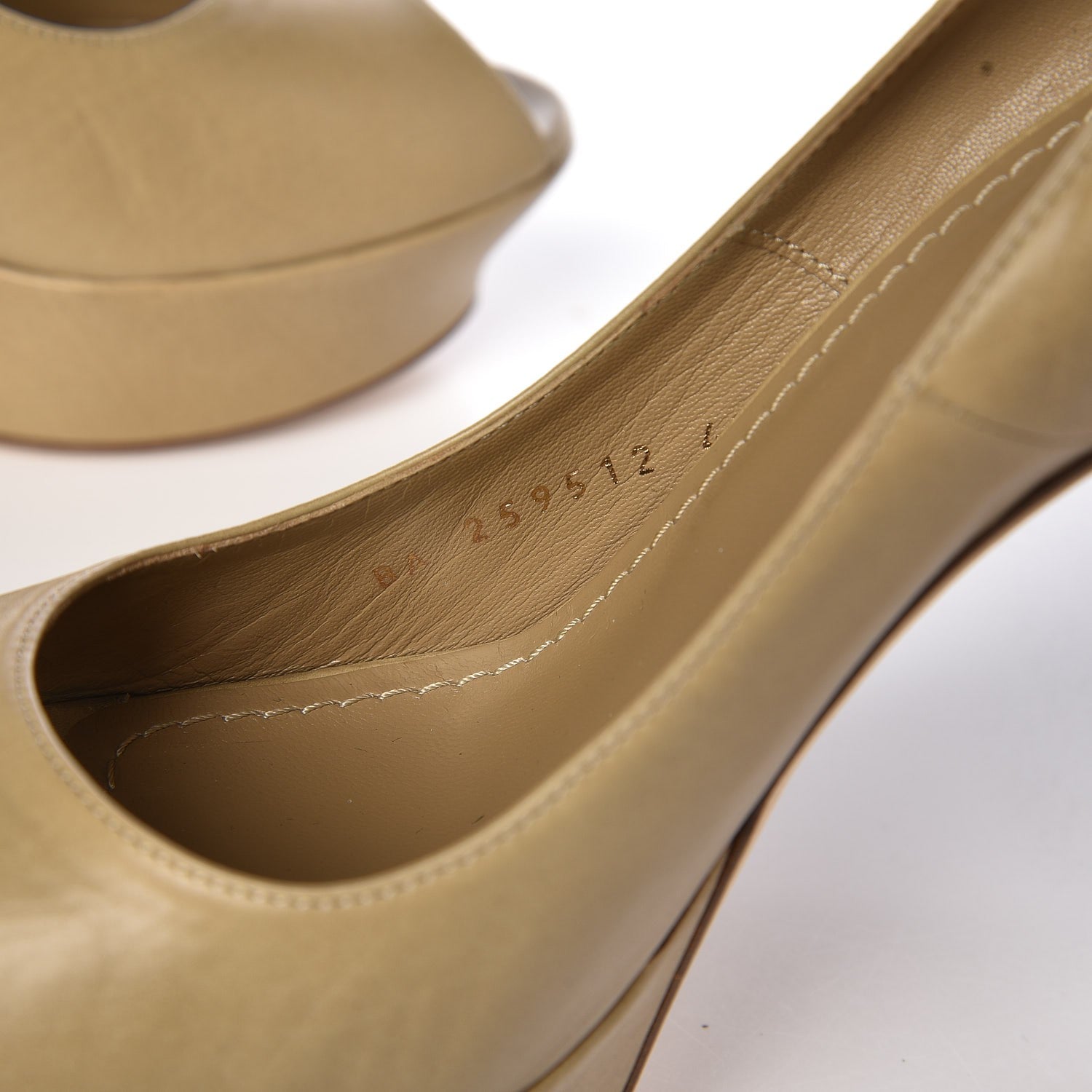 Saint Laurent Calfskin Palais 105 Pumps 40.5 Beige 7 of 10