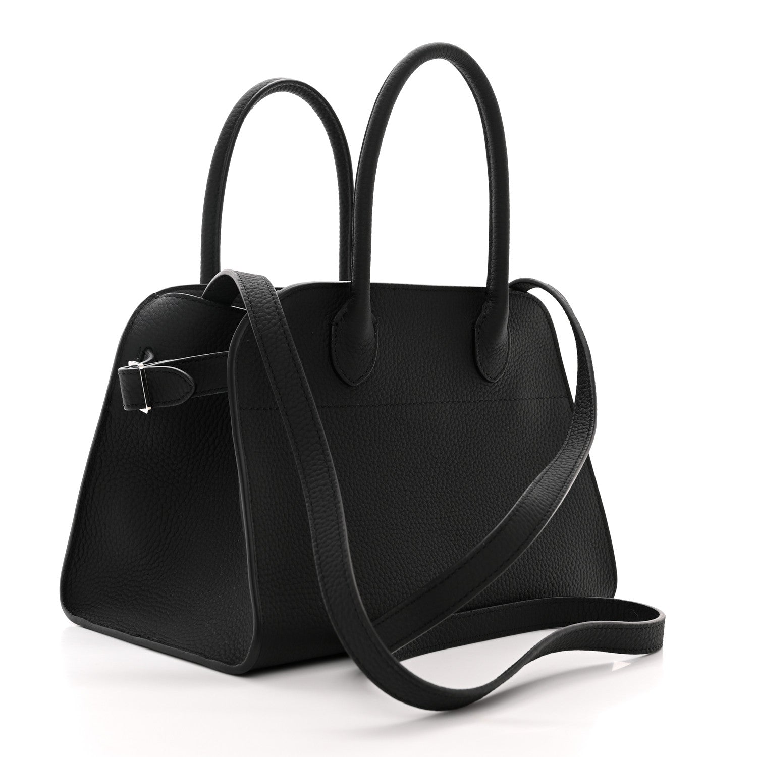 The Row Grained Calfskin Soft Margaux 10 Bag Black 3 of 9