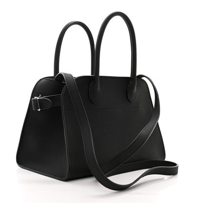 The Row Grained Calfskin Soft Margaux 10 Bag Black 3 of 9