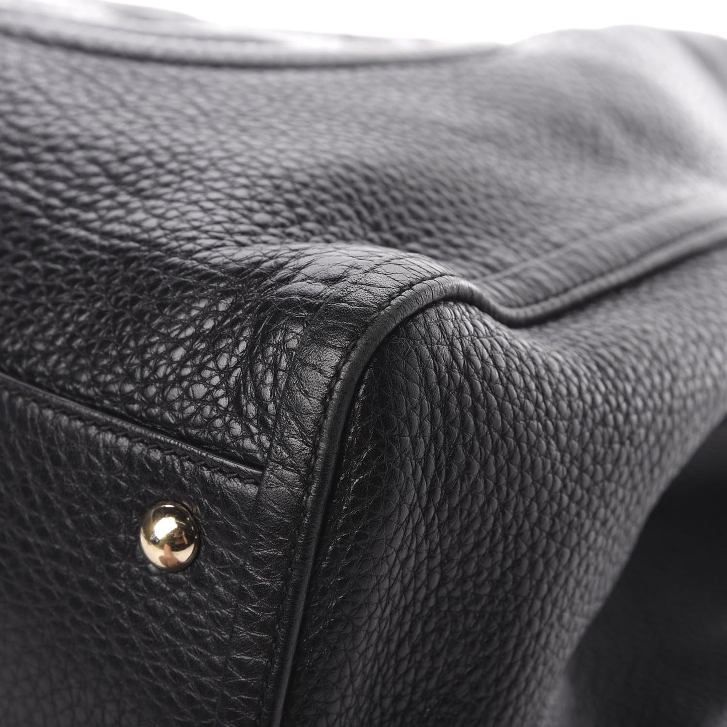 Pebbled Calfskin Medium Soho Shoulder Bag Black