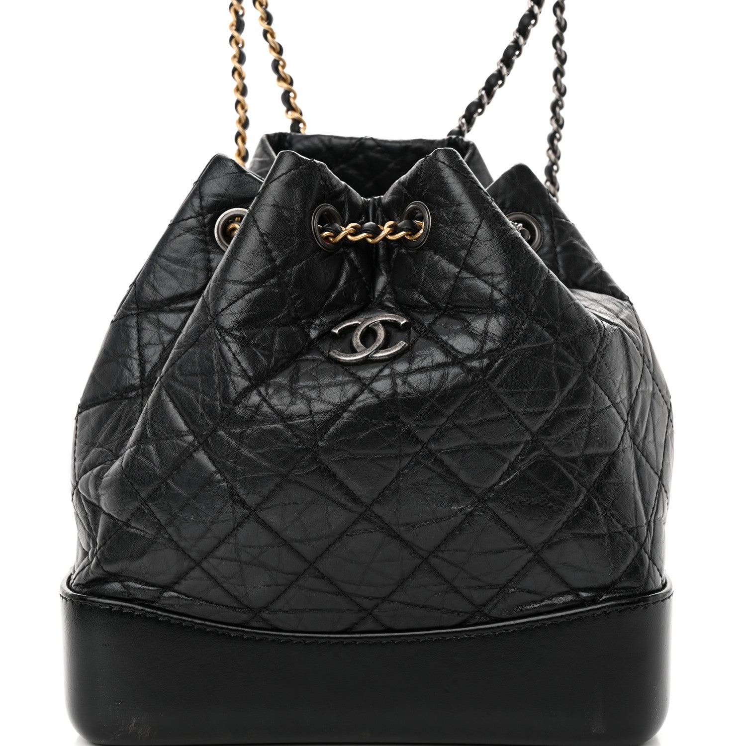 Chanel Aged Calfskin Quilted Small Gabrielle Backpack Black 8 of 11