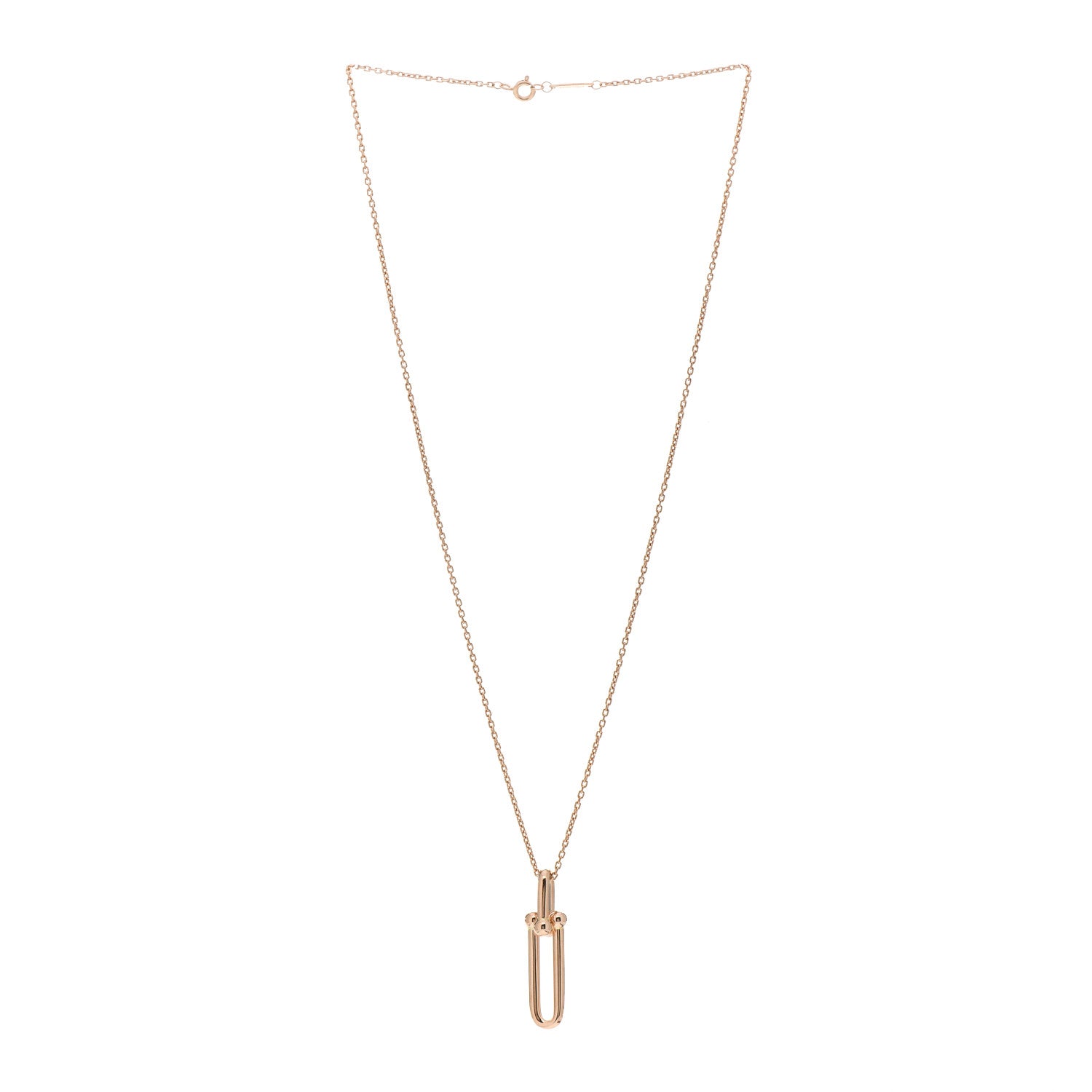 Tiffany 18K Rose Gold HardWear Link Pendant Necklace 3 of 5