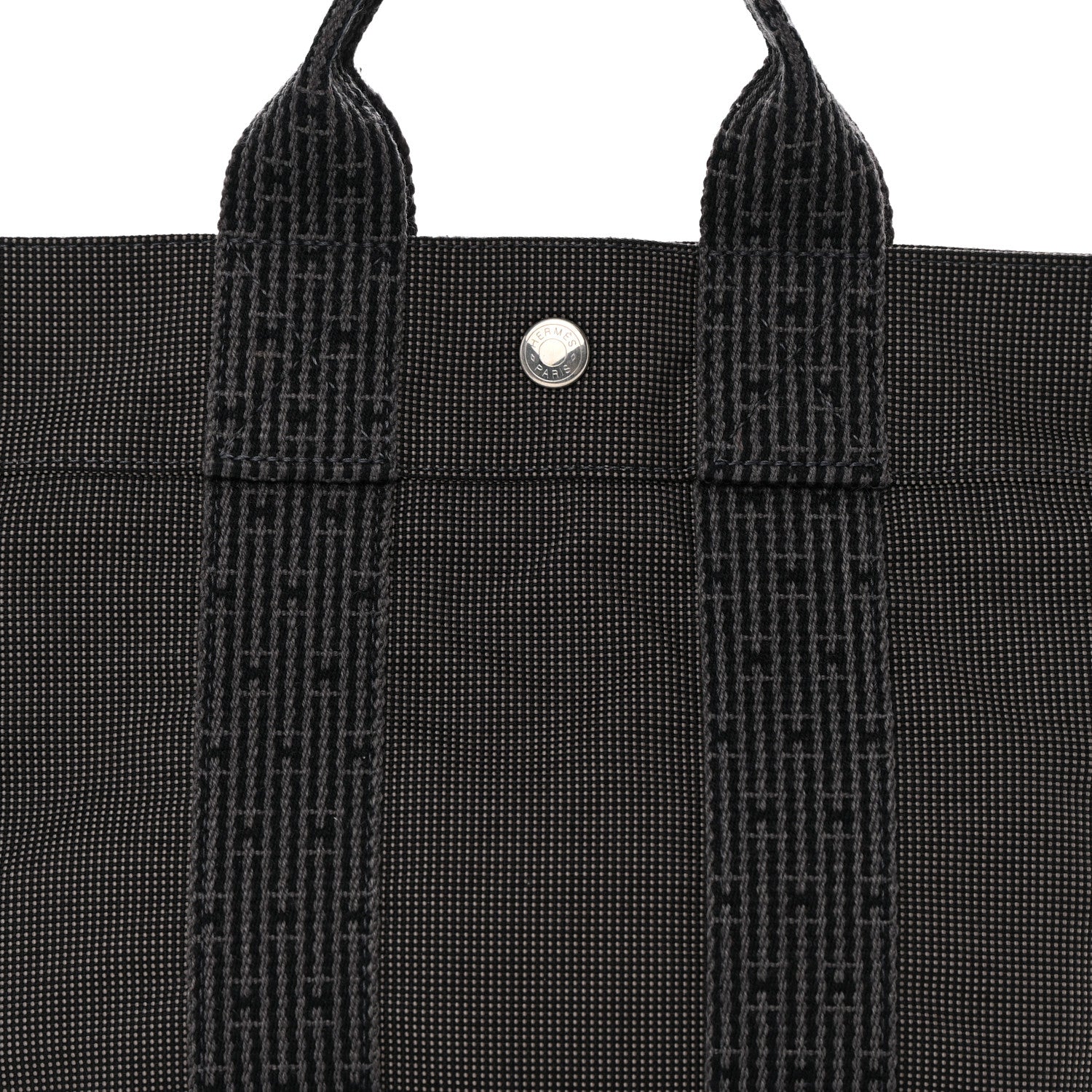 Hermes Canvas Herline PM Tote Grey 8 of 12