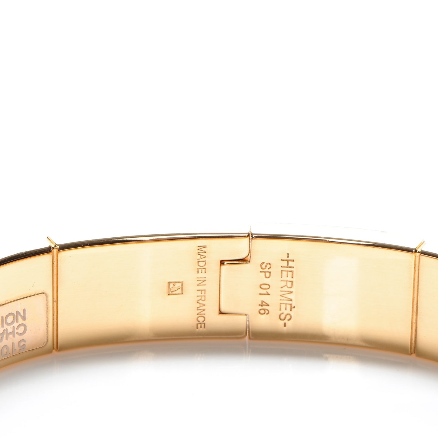 Enamel Charniere Uni Narrow Hinged Bracelet M Black
