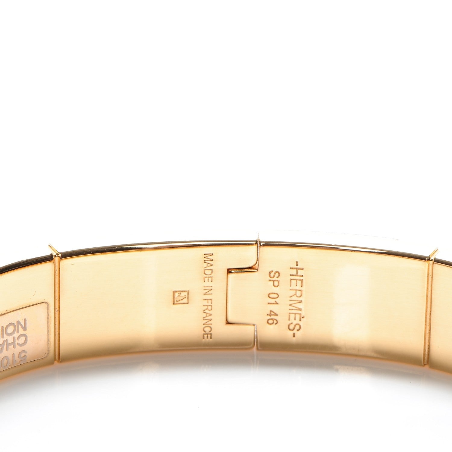 Hermes Enamel Charniere Uni Narrow Hinged Bracelet M Black 3 of 6