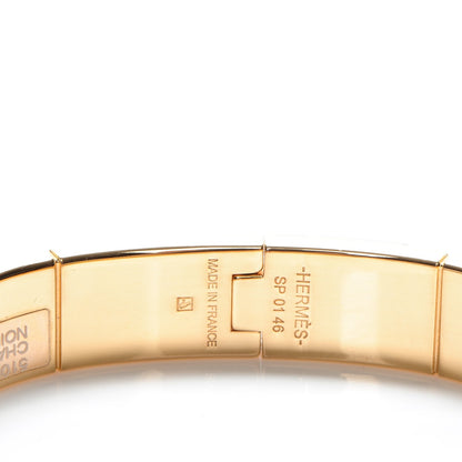 Hermes Enamel Charniere Uni Narrow Hinged Bracelet M Black 3 of 6