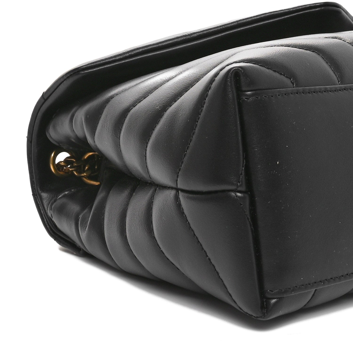 Saint Laurent Calfskin Y Quilted Monogram Small Loulou Chain Satchel Black 9 of 10