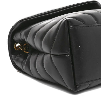 Saint Laurent Calfskin Y Quilted Monogram Small Loulou Chain Satchel Black 9 of 10