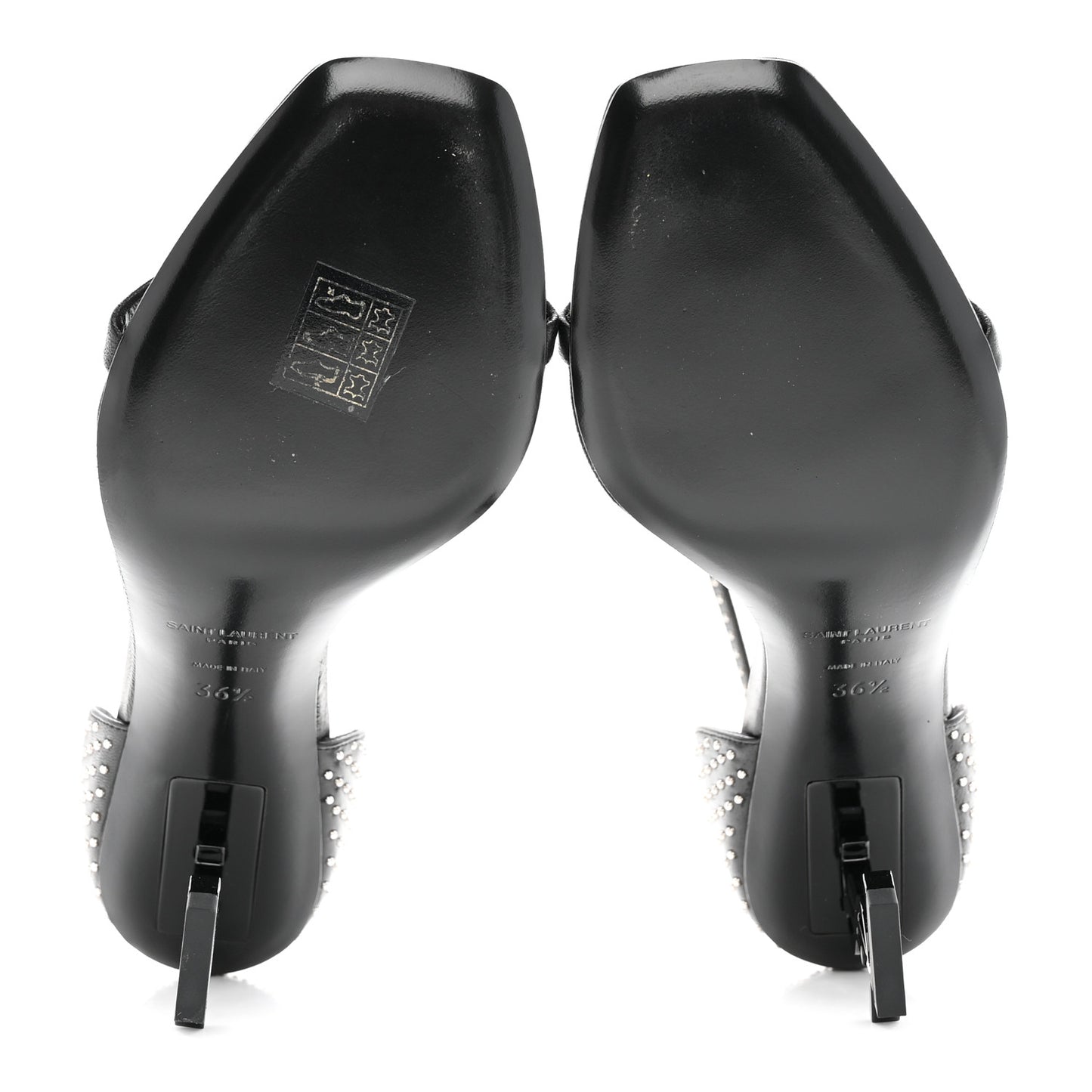 Calfskin Studded Opyum Sandals 36.5 Black