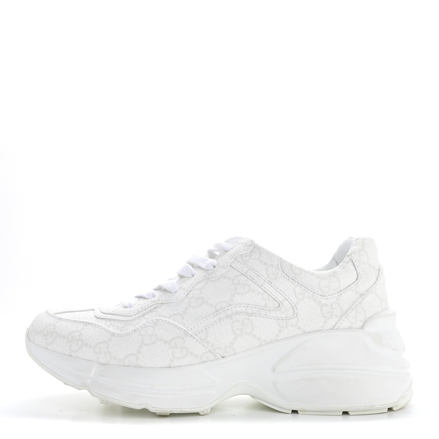 Gucci GG Supreme Monogram Womens Rhyton Sneakers 37 White 1 of 16