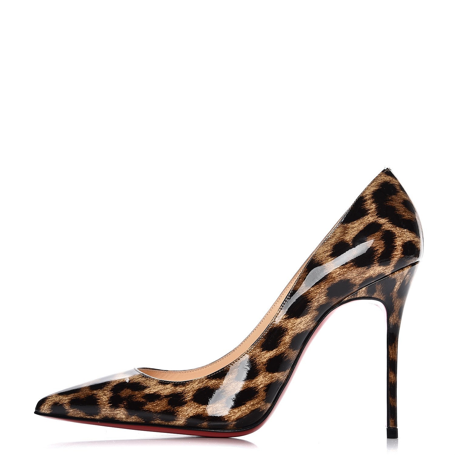 Christian Louboutin Patent Leopard Print Decollete 554 100 Pumps 36.5 Brown 1 of 9
