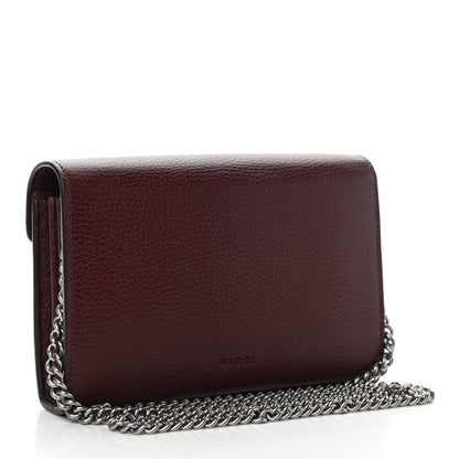 Gucci Dollar Calfskin Crystal Mini Dionysus Chain Wallet Vintage Bordeaux 3 of 11