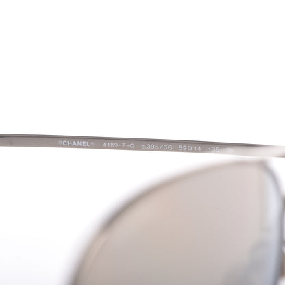 Chanel Metal Aviator CC Sunglasses 4189-T-Q Silver 5 of 8