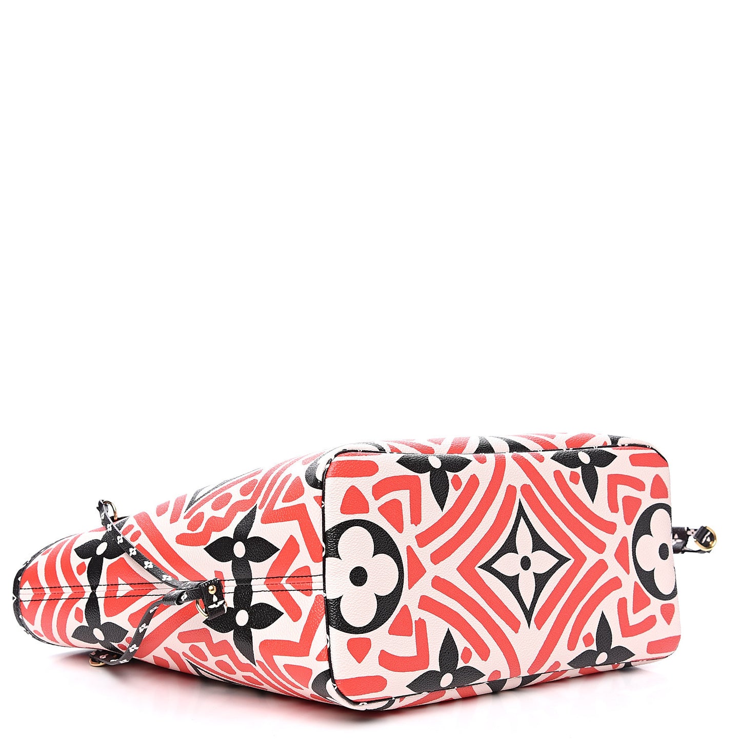 Monogram Giant Crafty Neverfull MM Creme Rouge Black