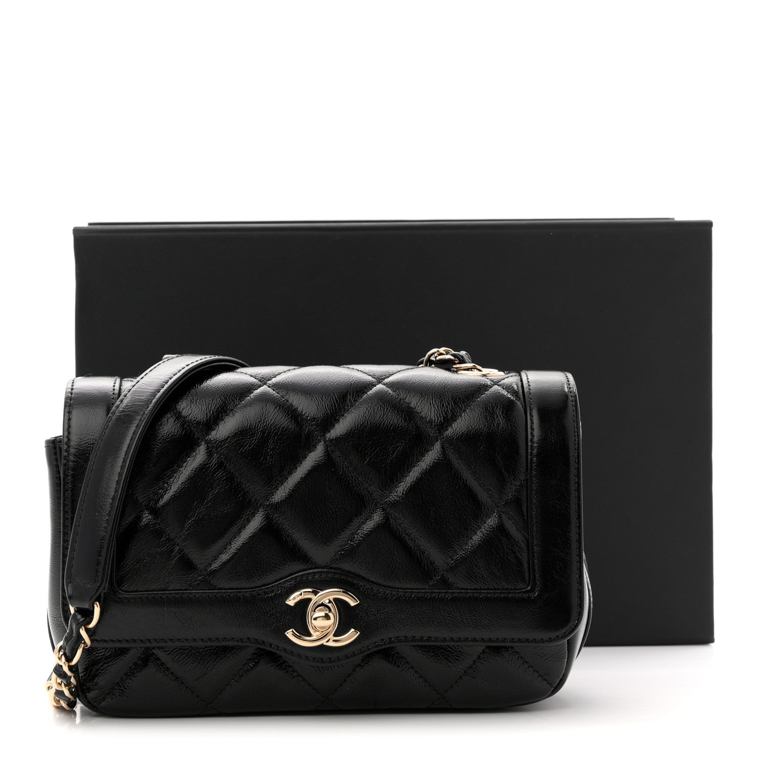 Chanel Crumpled Glazed Lambskin Quilted Mini Flap Black 11 of 11