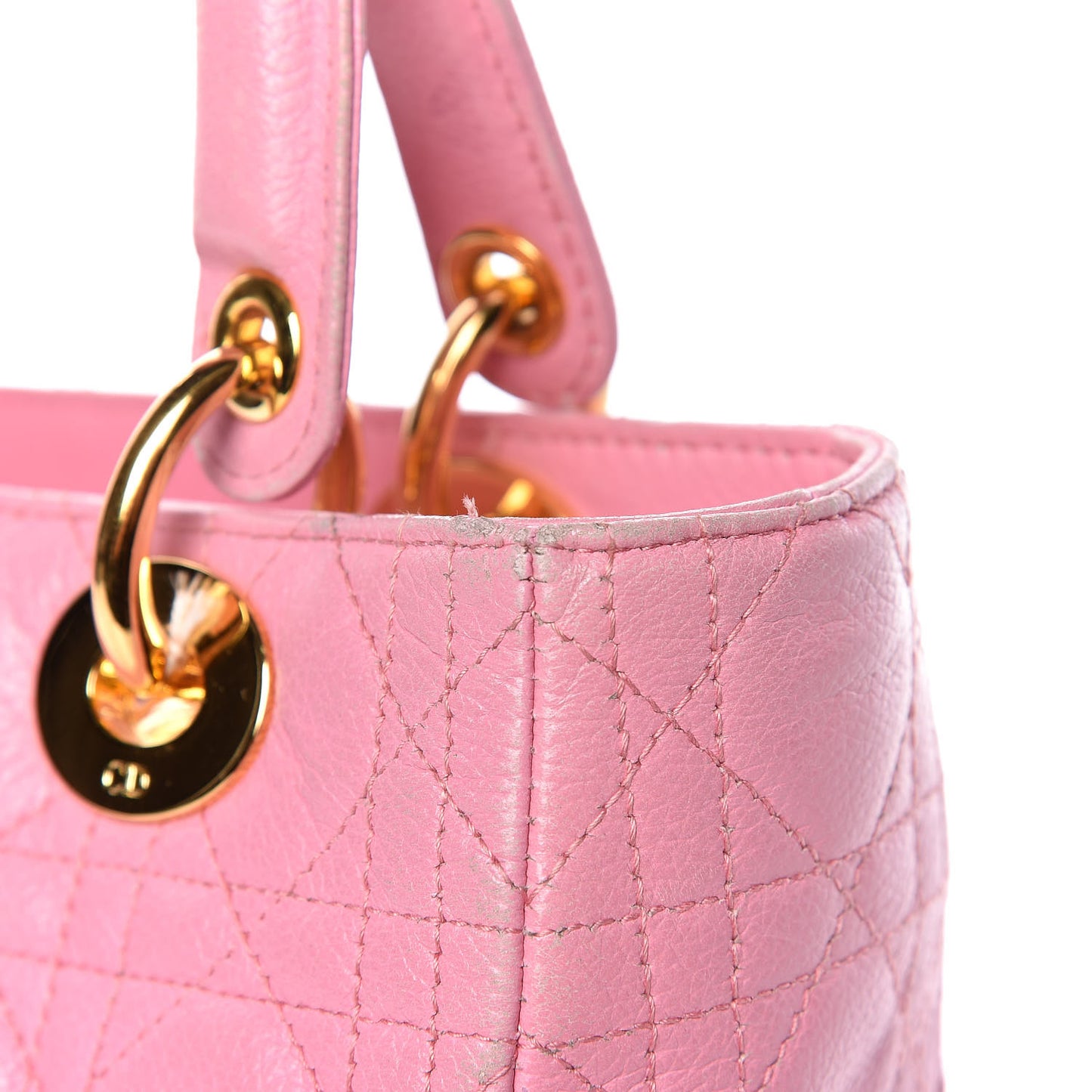 Grained Calfskin Cannage Medium Lady Dior Pink
