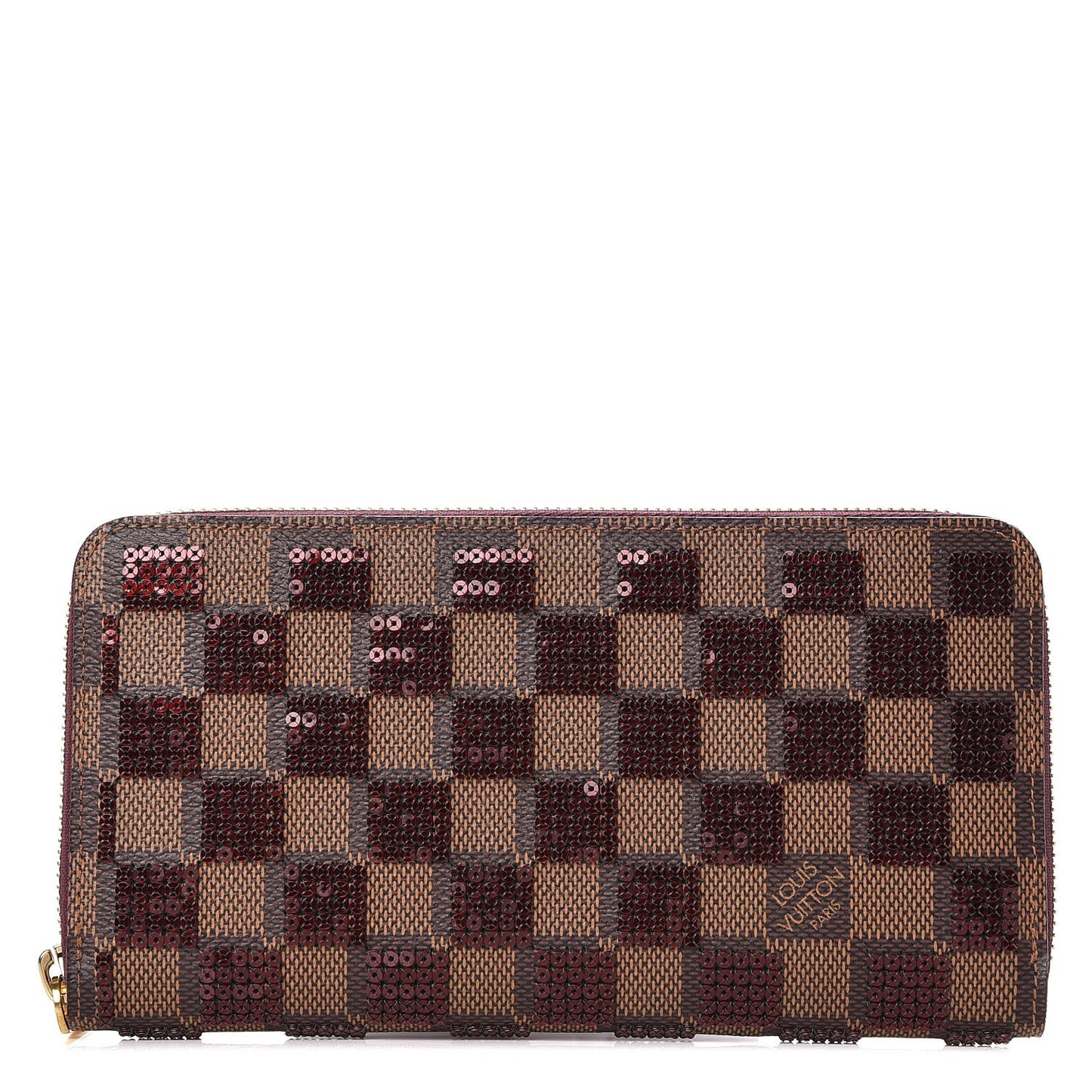 Damier Paillettes Zippy Wallet Red