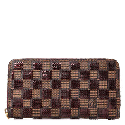 Louis Vuitton Damier Paillettes Zippy Wallet Red 1 of 7