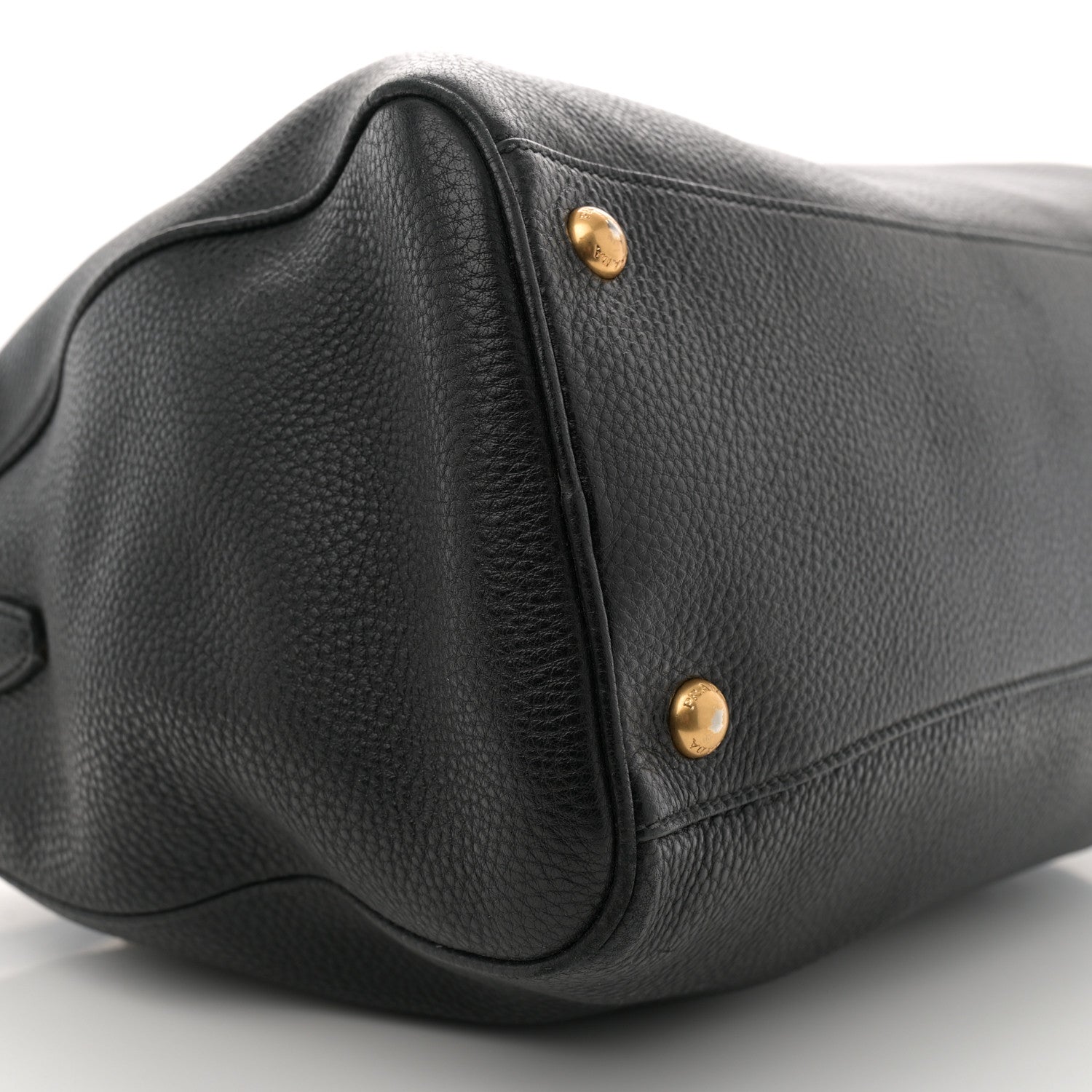 Prada Vitello Daino Bauletto Tote Black 9 of 11