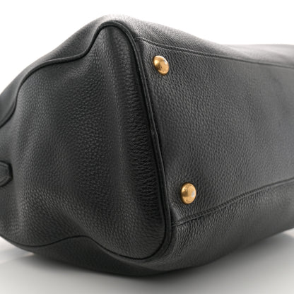 Prada Vitello Daino Bauletto Tote Black 9 of 11