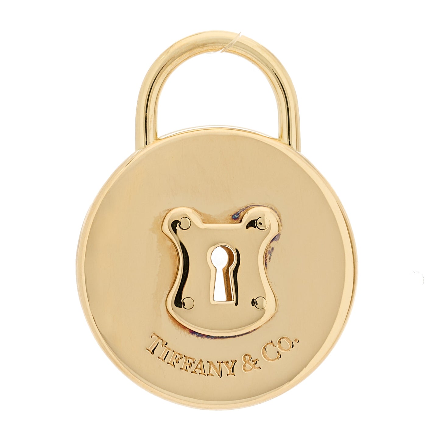18K Yellow Gold Round Lock Charm