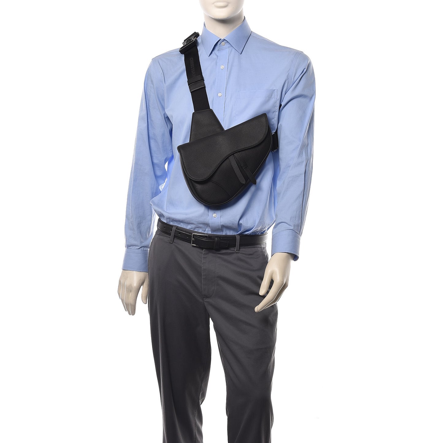 Grained Calfskin Kim Jones Saddle Bag Black