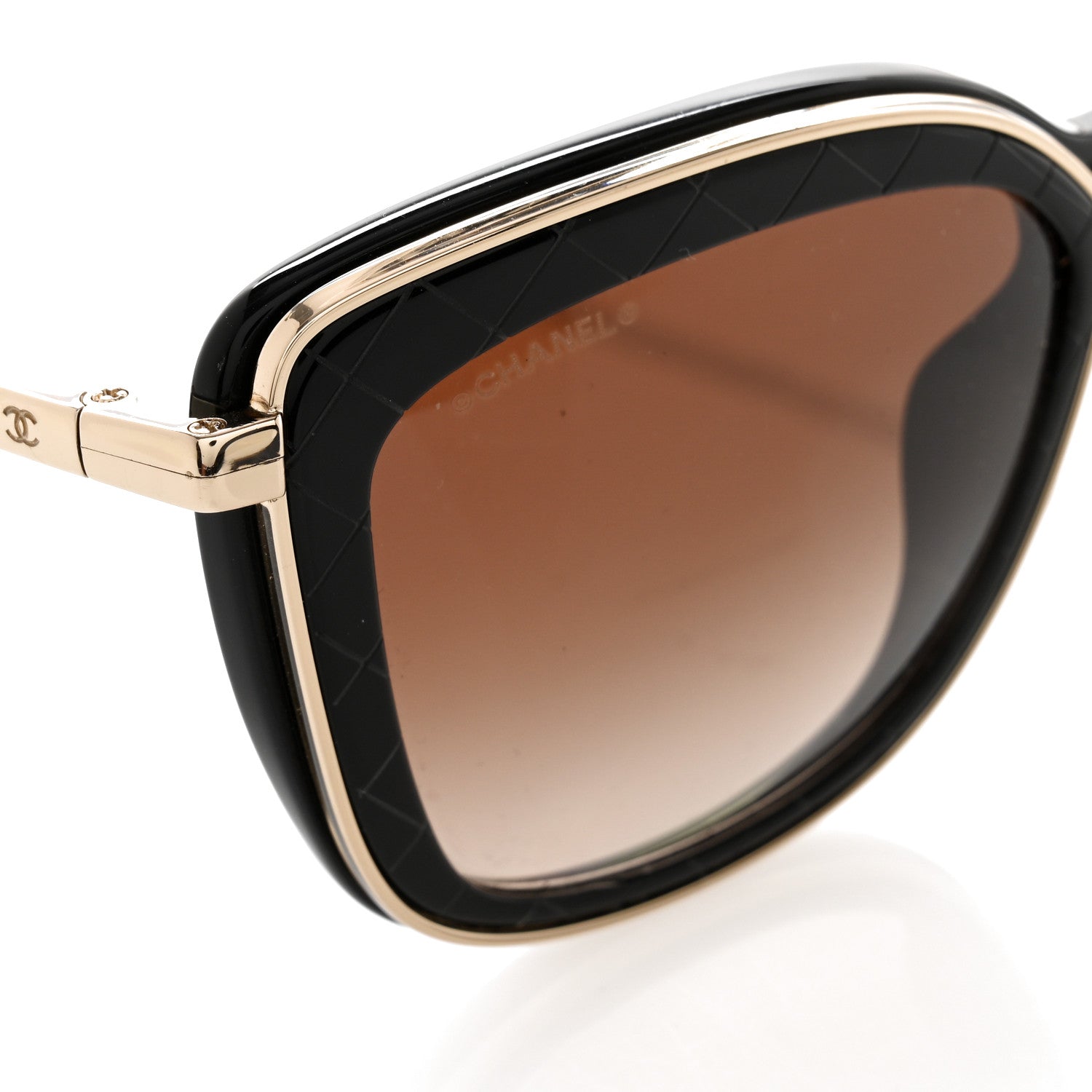 Chanel Acetate Quilted Metal Butterfly Sunglasses 4238-A Black 8 of 9