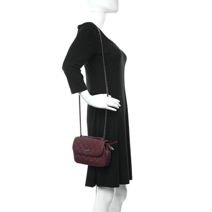 Chanel Goatskin Quilted CC Waiter Shoulder Bag Burgundy 2 of 10