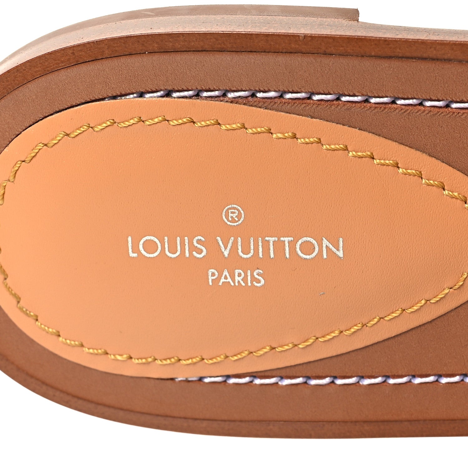 Louis Vuitton Damier Azur Vachetta Lock Flat Mule 38 8 of 8