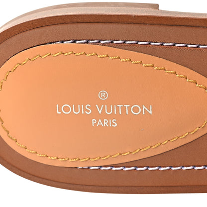 Louis Vuitton Damier Azur Vachetta Lock Flat Mule 38 8 of 8