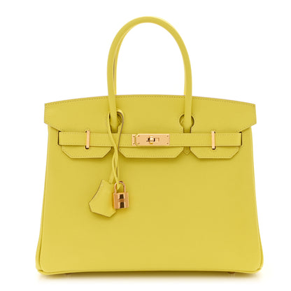 Hermes Epsom Birkin 30 Lime 1 of 14