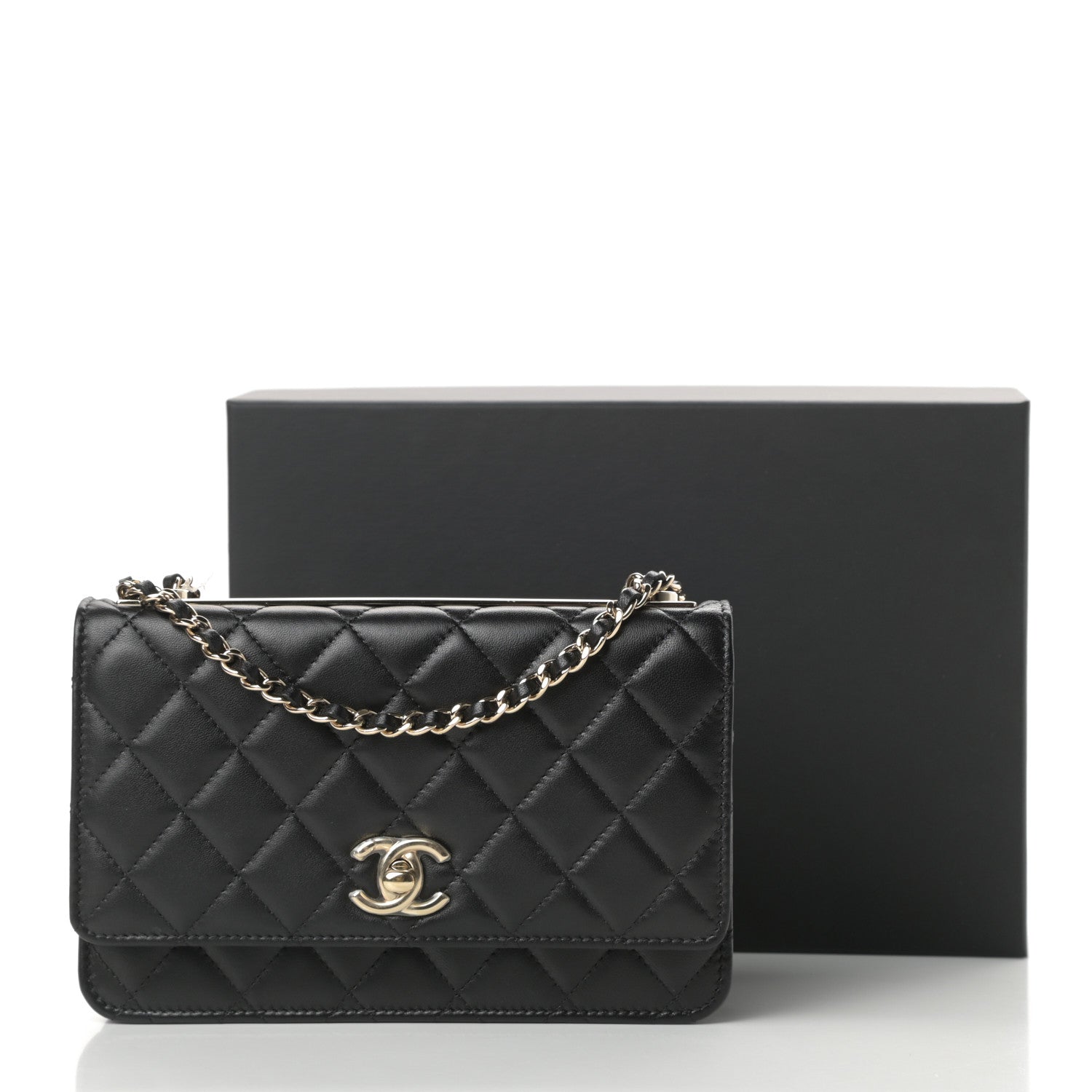 Chanel Lambskin Quilted Trendy CC Wallet On Chain WOC Black 12 of 12