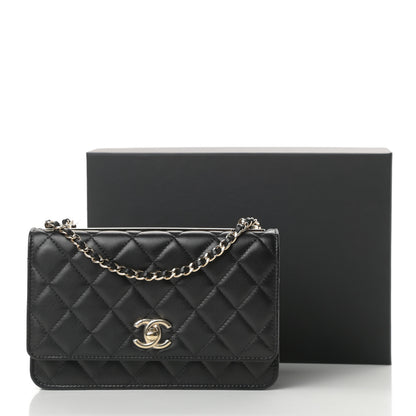 Chanel Lambskin Quilted Trendy CC Wallet On Chain WOC Black 12 of 12