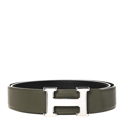 Hermes Epsom Swift 32mm H Belt 85 Vert Olive Black 1 of 5