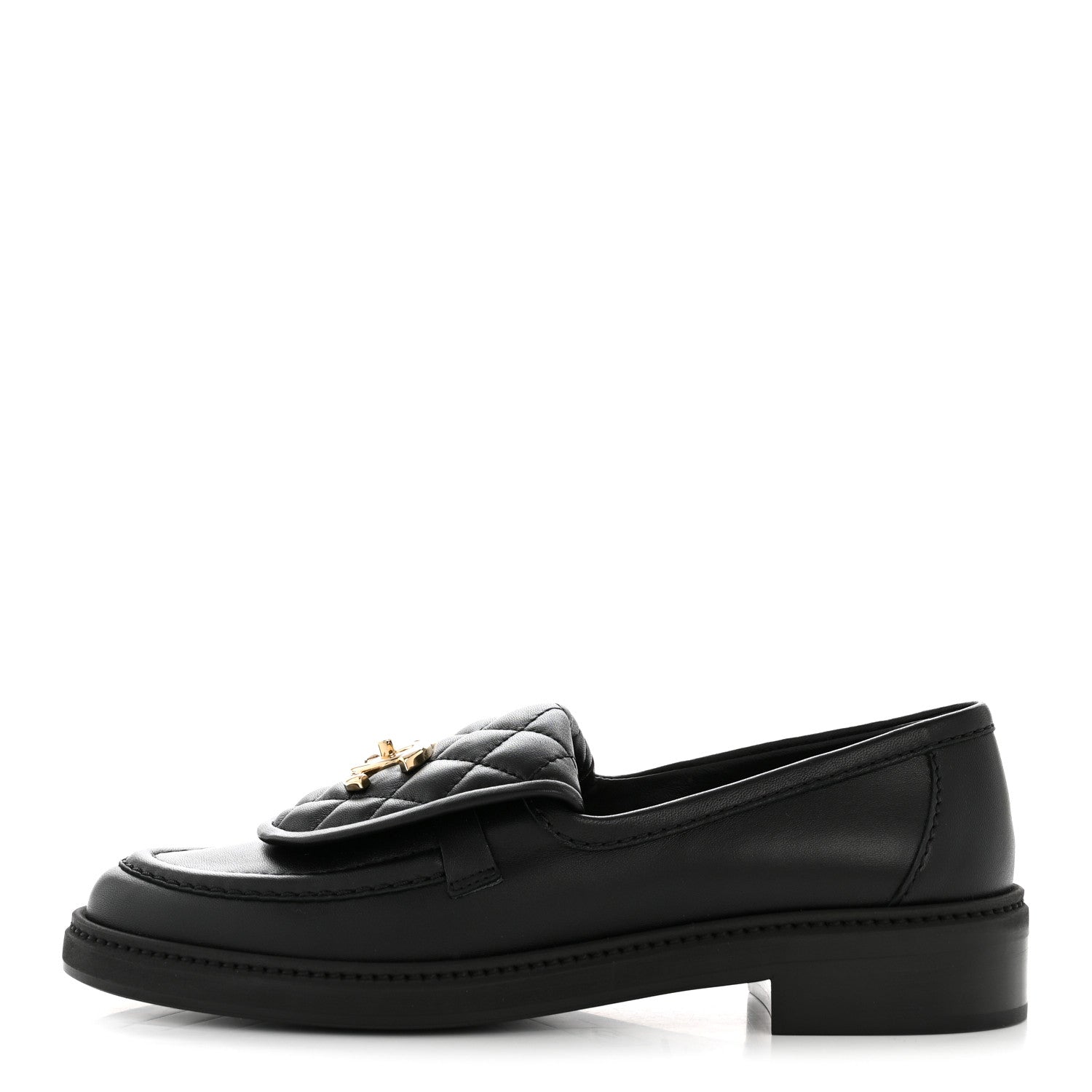 Chanel Lambskin Quilted CC Turnlock Loafers 37 Black 1 of 9