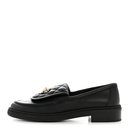 Chanel Lambskin Quilted CC Turnlock Loafers 37 Black 1 of 9