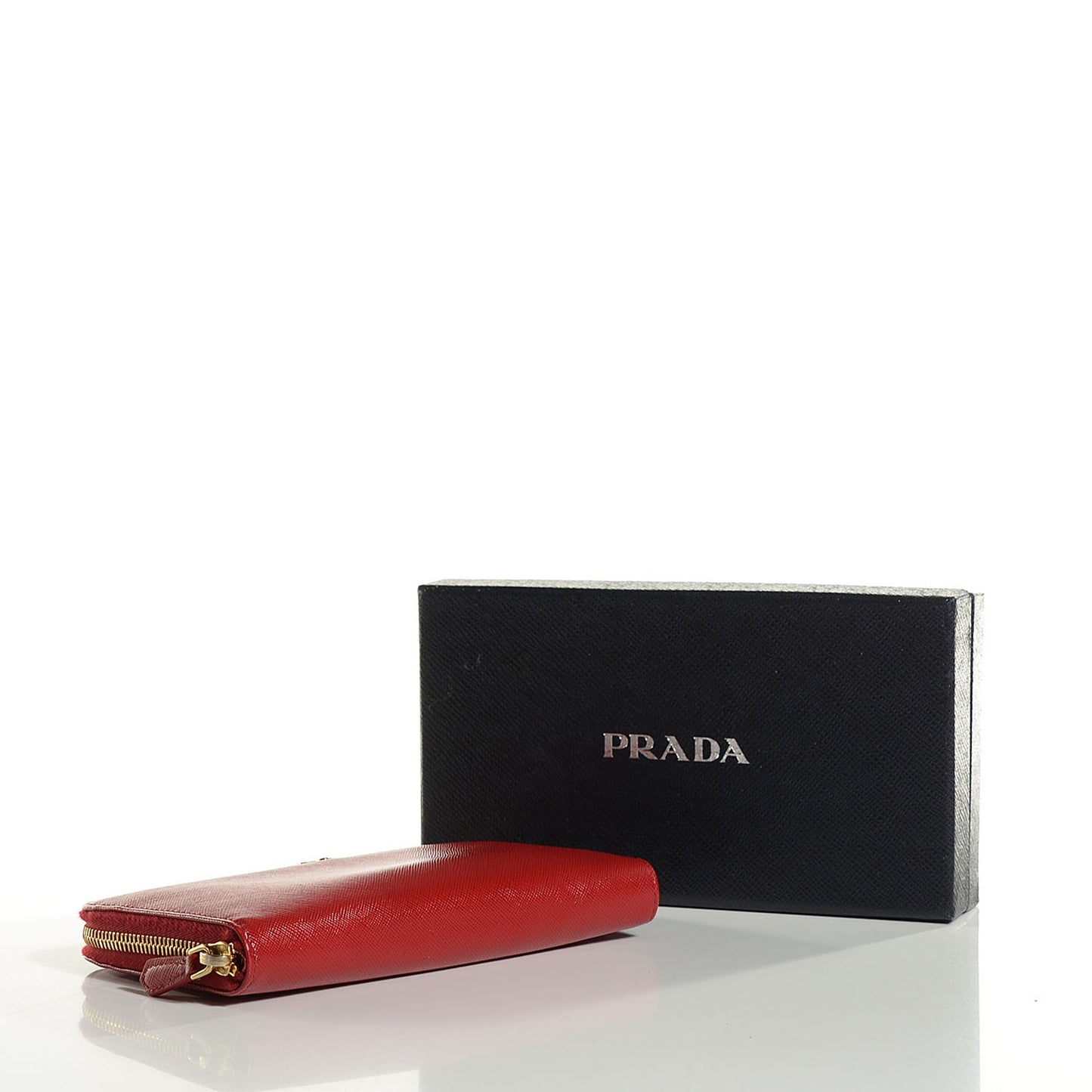 Saffiano Metal Zip Around Wallet Fuoco