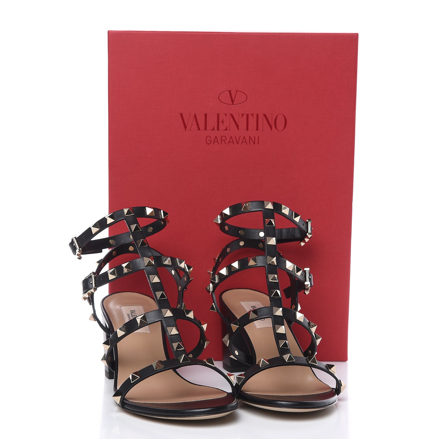 Valentino Garavani Calfskin Rockstud 60mm City Sandals 38.5 Black 8 of 8