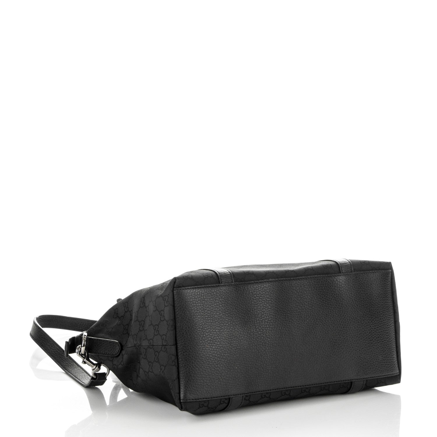 Gucci Nylon Monogram Medium GG Charm Dome Satchel Black 4 of 7