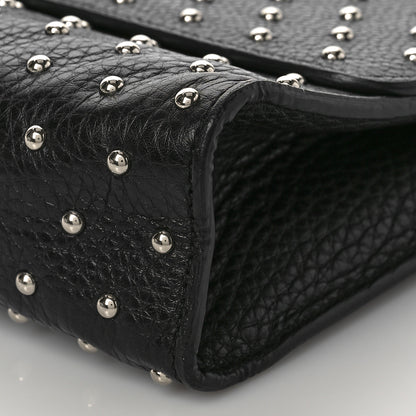 Gucci Calfskin Studded Medium Miss Bamboo Shoulder Bag Black 9 of 14
