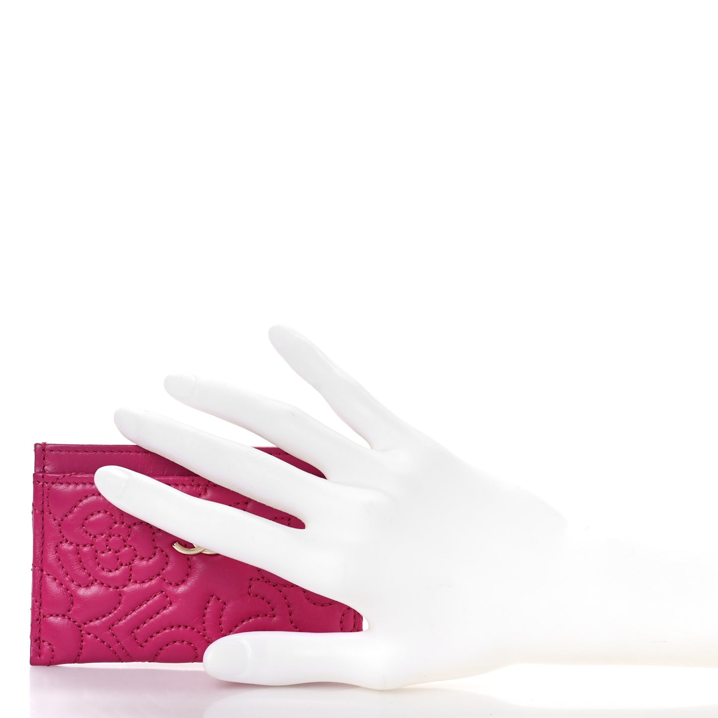 Caviar Quilted Card Holder Pink