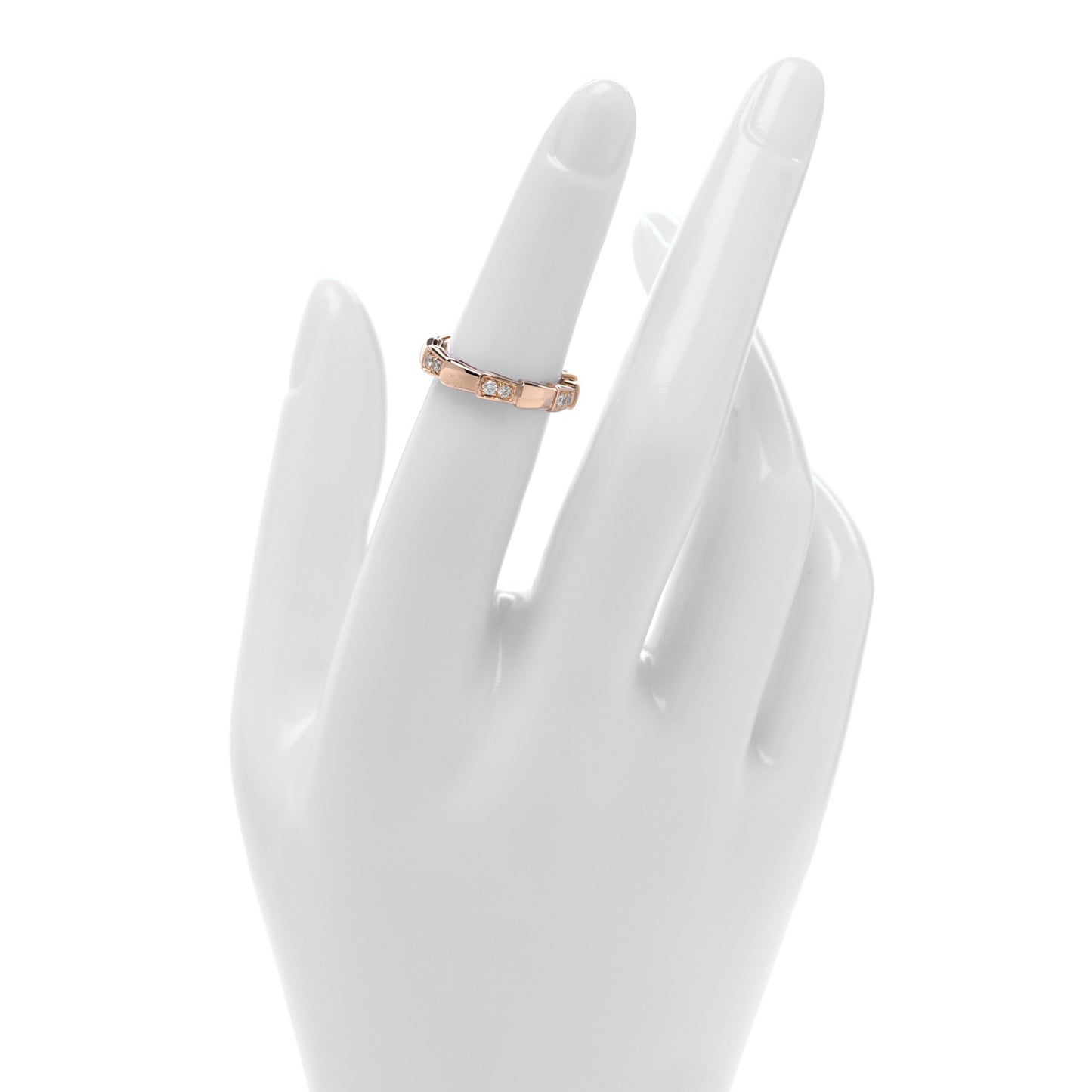18K Rose Gold Diamond Serpenti Viper Ring 48 4.5