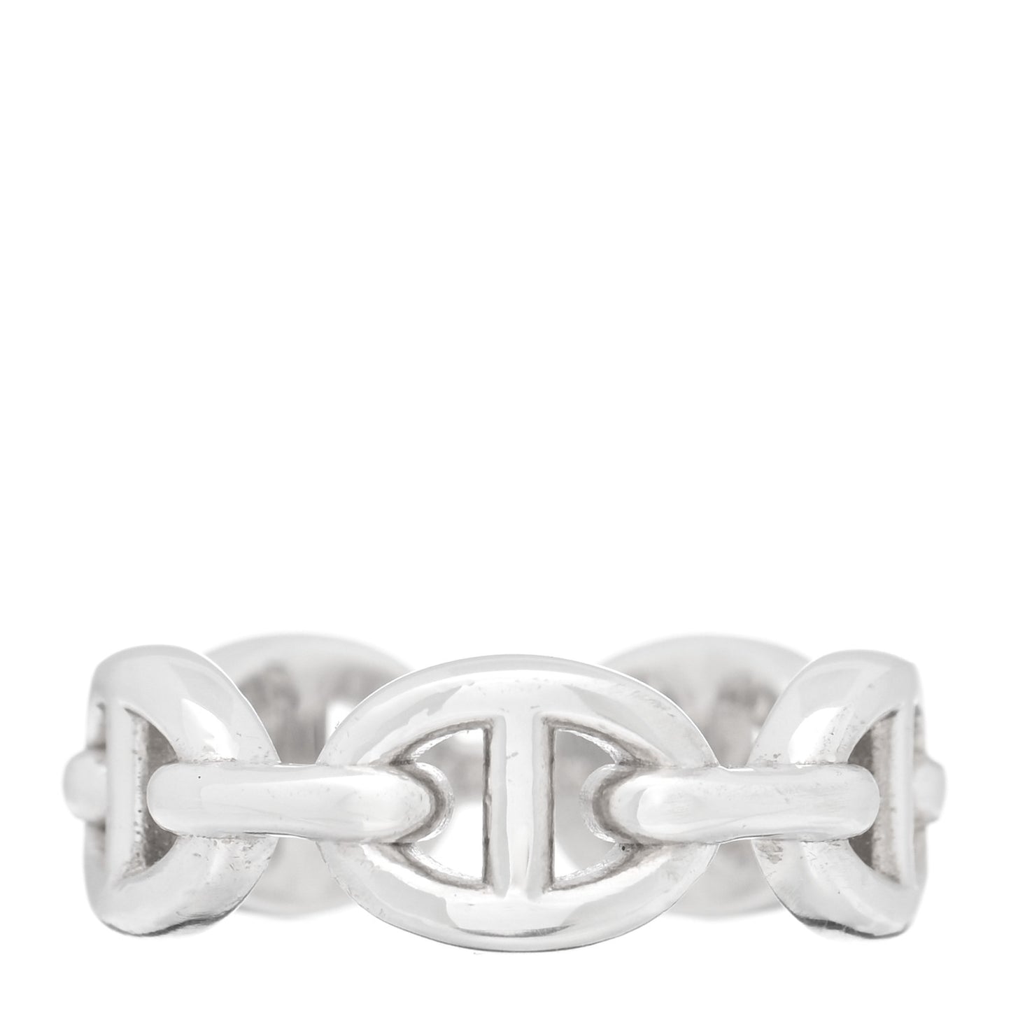 Sterling Silver PM Chaine d'Ancre Enchainee Band Ring 50 5.5