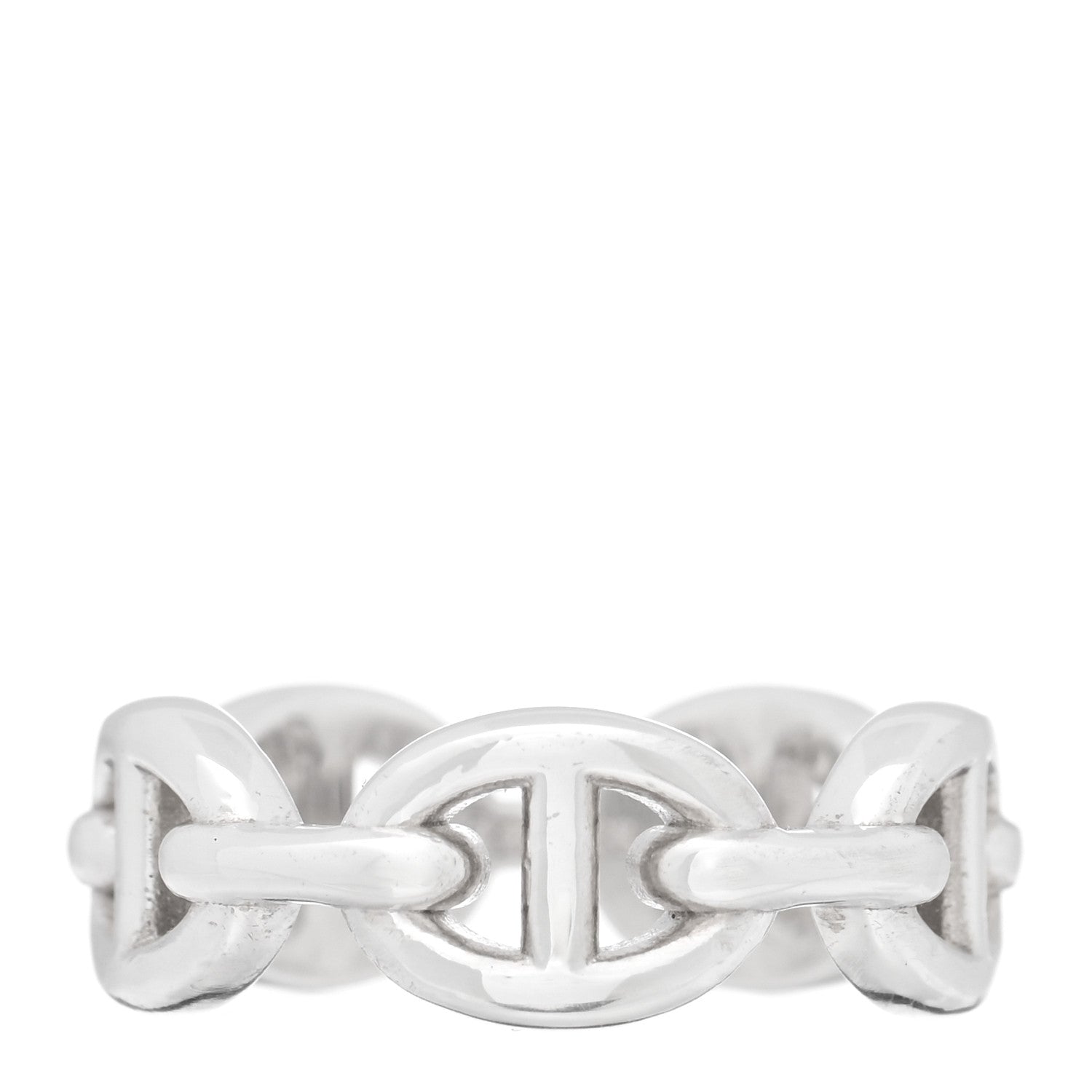Hermes Sterling Silver PM Chaine d'Ancre Enchainee Band Ring 50 5.5 1 of 5