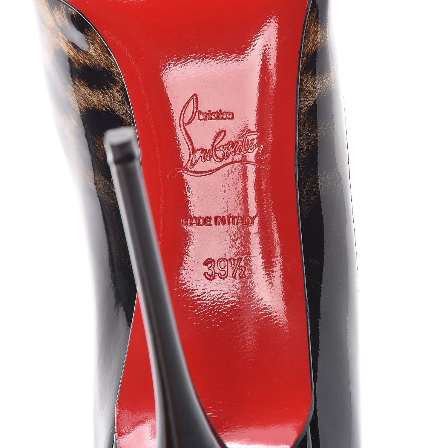 Christian Louboutin Patent Degrade Leopard Pigalle Follies 100 Pumps 39.5 Leopard Black 6 of 11