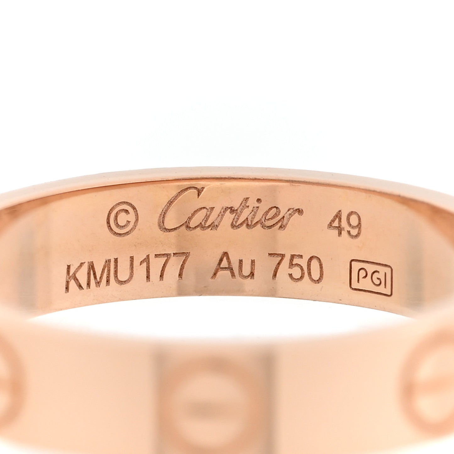 18K Pink Gold 3.5mm LOVE Wedding Band Ring 49 4.75