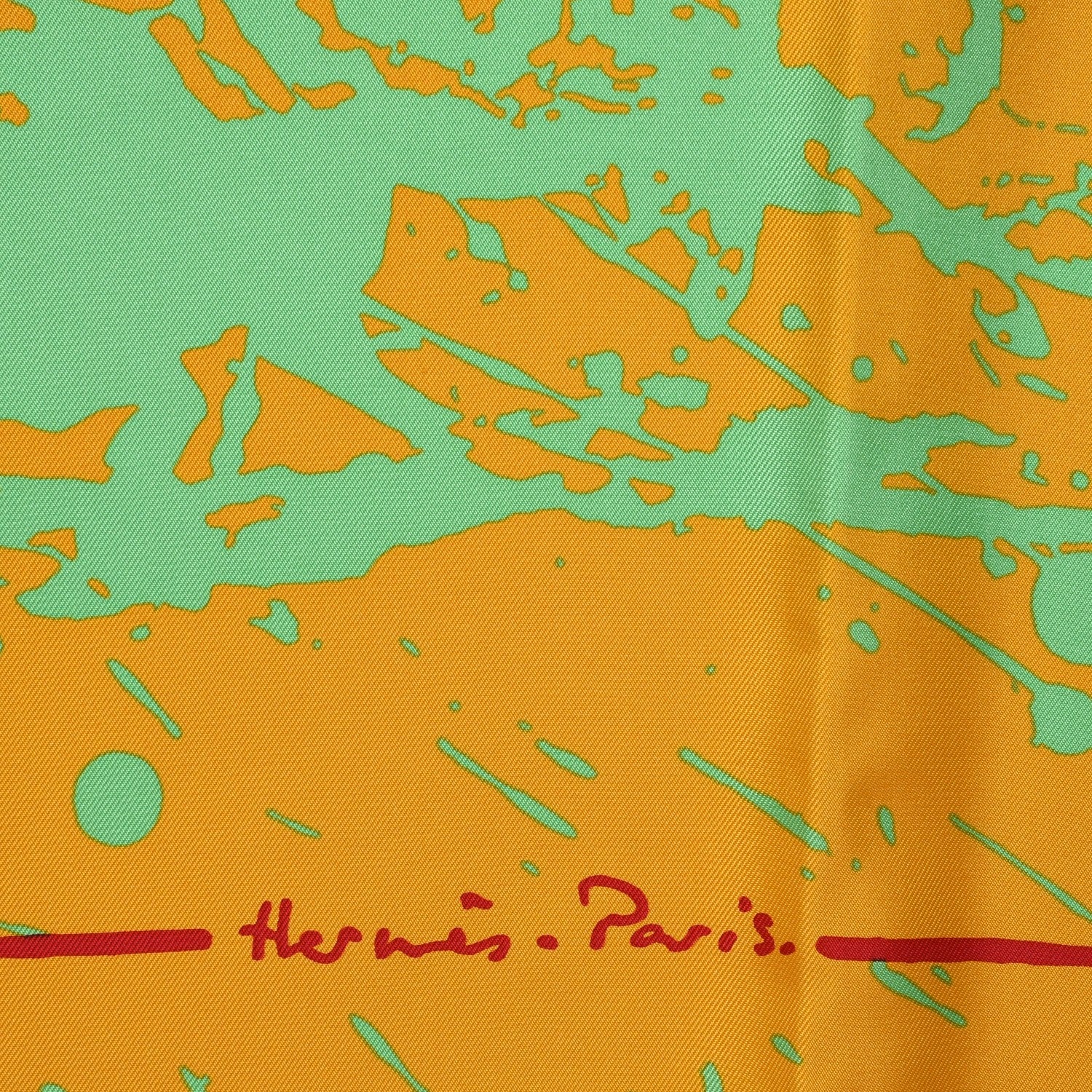 Hermes Silk Cheval Surprise Scarf 90 Curry Bleu Vert 3 of 7