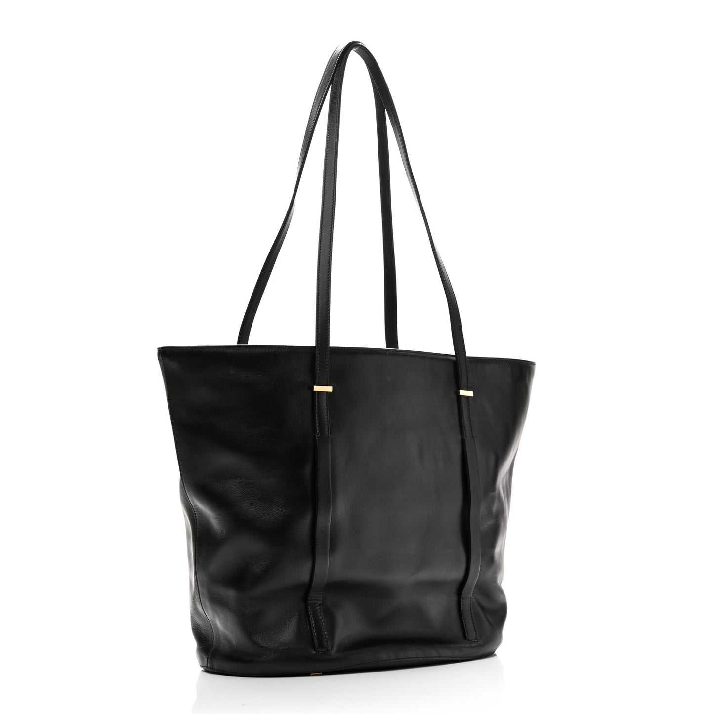 Sleek Calfskin Tote 12 1/2 Black